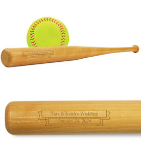 Softball Mini Engraved Bat Wedding