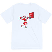 Basketball Short Sleeve Performance Tee - Slam Dunk Santa