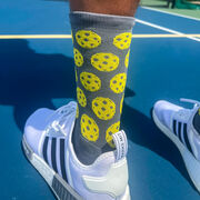 Pickleball Woven Mid-Calf Socks - Pickleballs