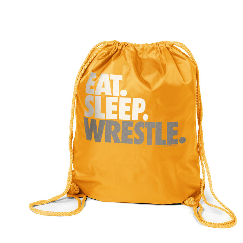 Wrestling Drawstring Backpack Eat Sleep Wrestle (Stack)