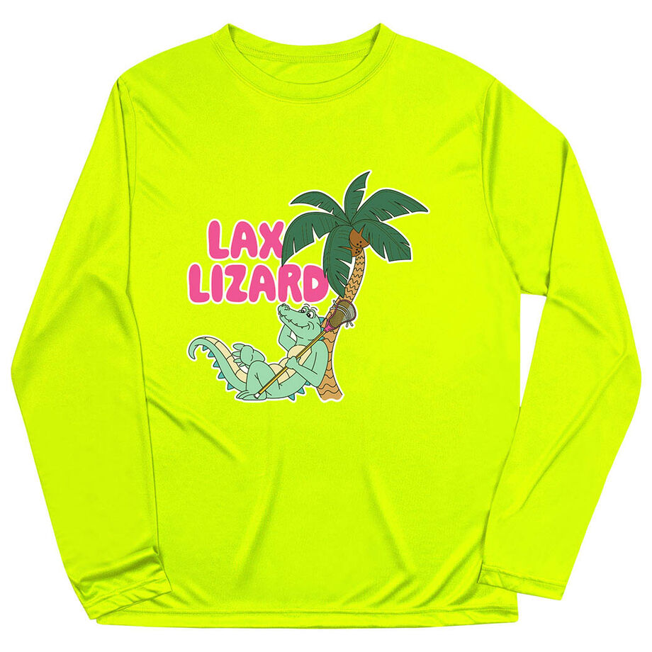 Guys Lacrosse Long Sleeve Performance Tee - Lax Lizard