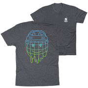 Hockey Short Sleeve T-Shirt - Have An Ice Day Smiley (Back Design)