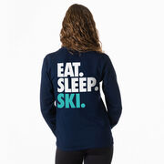 Skiing & Snowboarding Tshirt Long Sleeve - Eat. Sleep. Ski (Back Design)