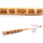 Engraved Mini Baseball Bat - Team Logo With Roster