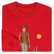 Guys Lacrosse Crewneck Sweatshirt - Slingin Heat In The High Noon