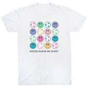 Soccer Short Sleeve T-Shirt - Soccer Makes Me Happy
