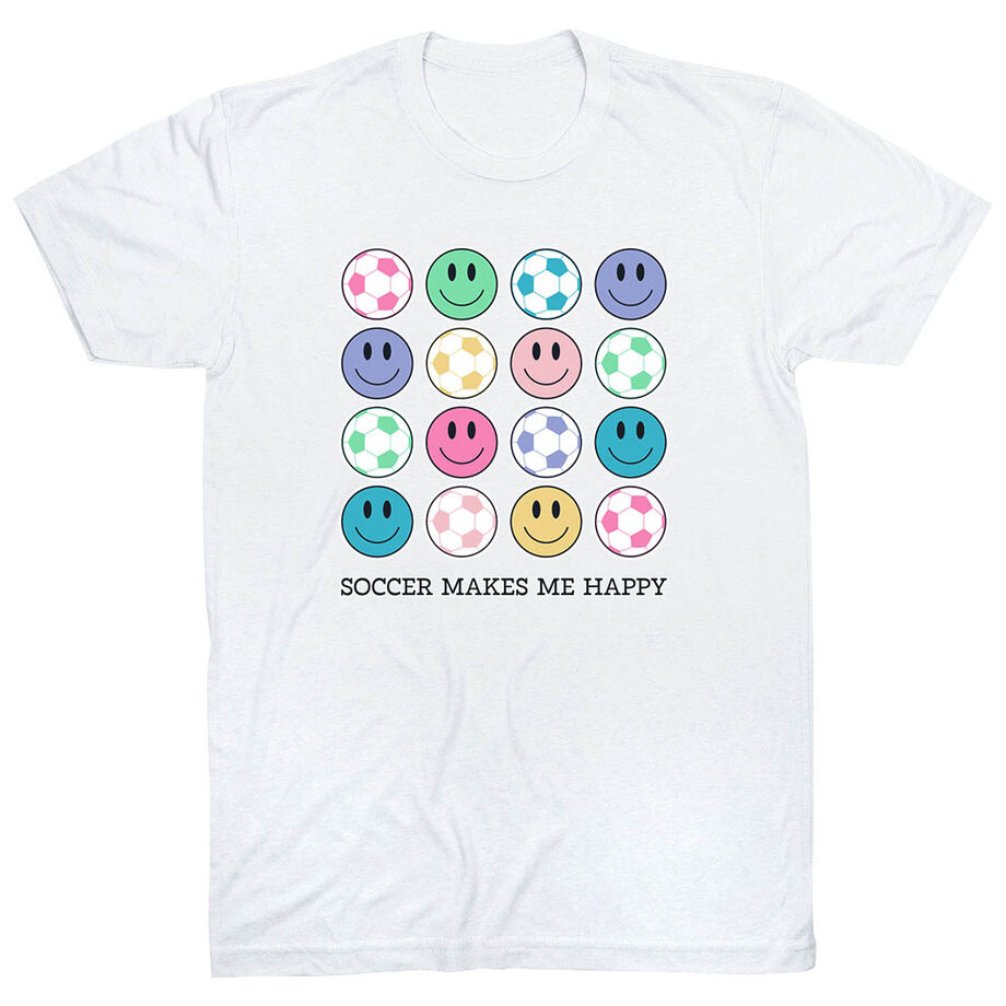 Soccer Short Sleeve T-Shirt - Soccer Makes Me Happy