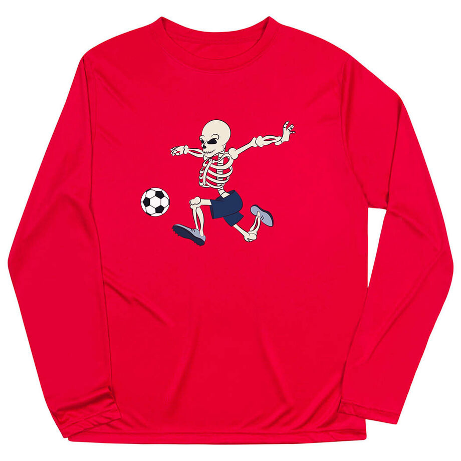 Soccer Long Sleeve Performance Tee - Skeleton Striker