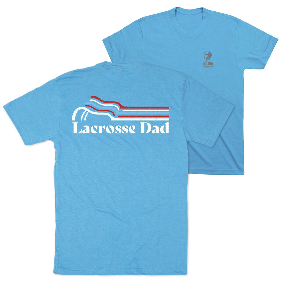 Guys Lacrosse Short Sleeve T-Shirt - Lacrosse Dad Sticks (Back Design)