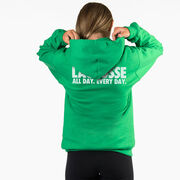 Girls Lacrosse Hooded Sweatshirt - All Day Every Day (Back Design)