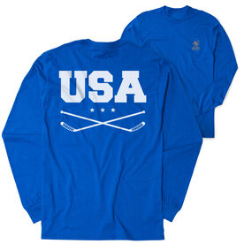 Hockey Tshirt Long Sleeve - USA(Back Design)