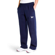 Girls Lacrosse Fleece Sweatpants - Lula The Lax Dog