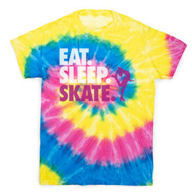 Figure Skating Short Sleeve T-Shirt - Eat. Sleep. Skate Tie Dye