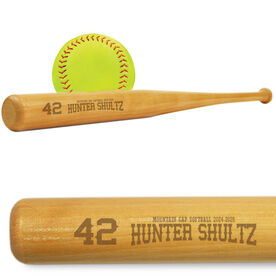 Engraved Mini Softball Bat - Team Name and Player Name