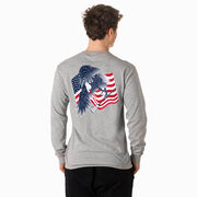 Guys Lacrosse Tshirt Long Sleeve - Lacrosse Eagle (Back Design)