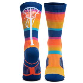 Girls Lacrosse Woven Mid-Calf Socks - Sunset Stick