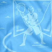 Guys Lacrosse Premium Beach Towel - Blue Crossed Sticks