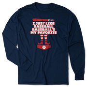Baseball Tshirt Long Sleeve - Baseball's My Favorite