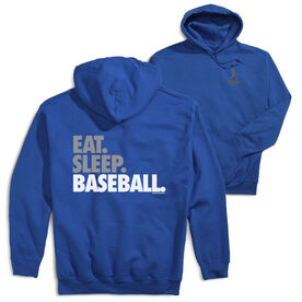 Baseball Hooded Sweatshirt - Eat. Sleep. Baseball Bold Text (Back Design)