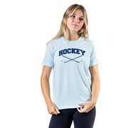 Hockey Tshirt Short Sleeve Hockey Crossed Sticks Logo