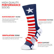 Soccer Woven Mid-Calf Socks - Patriotic