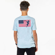 Guys Lacrosse Short Sleeve T-Shirt - Patriotic Lacrosse (Back Design)