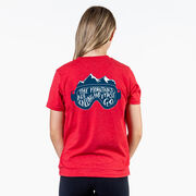 Skiing Short Sleeve T-Shirt - The Mountains Are Calling (Back Design)