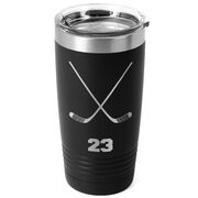 Hockey 20 oz. Double Insulated Tumbler - Personalized Crossed Sticks