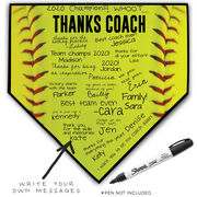 Softball Home Plate Plaque - Thanks Coach