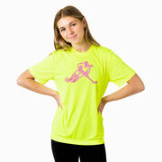 Hockey Short Sleeve Performance Tee - Neon Hockey Girl