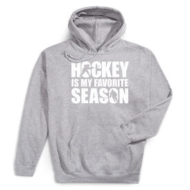 Hockey Hooded Sweatshirt - Hockey Is My Favorite Season [Adult Medium/Gray] - SS
