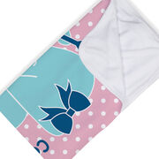 Girls Lacrosse Baby Blanket - Lax Elephant with Bow