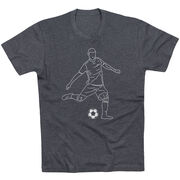 Soccer Short Sleeve T-Shirt - Soccer Guy Player Sketch