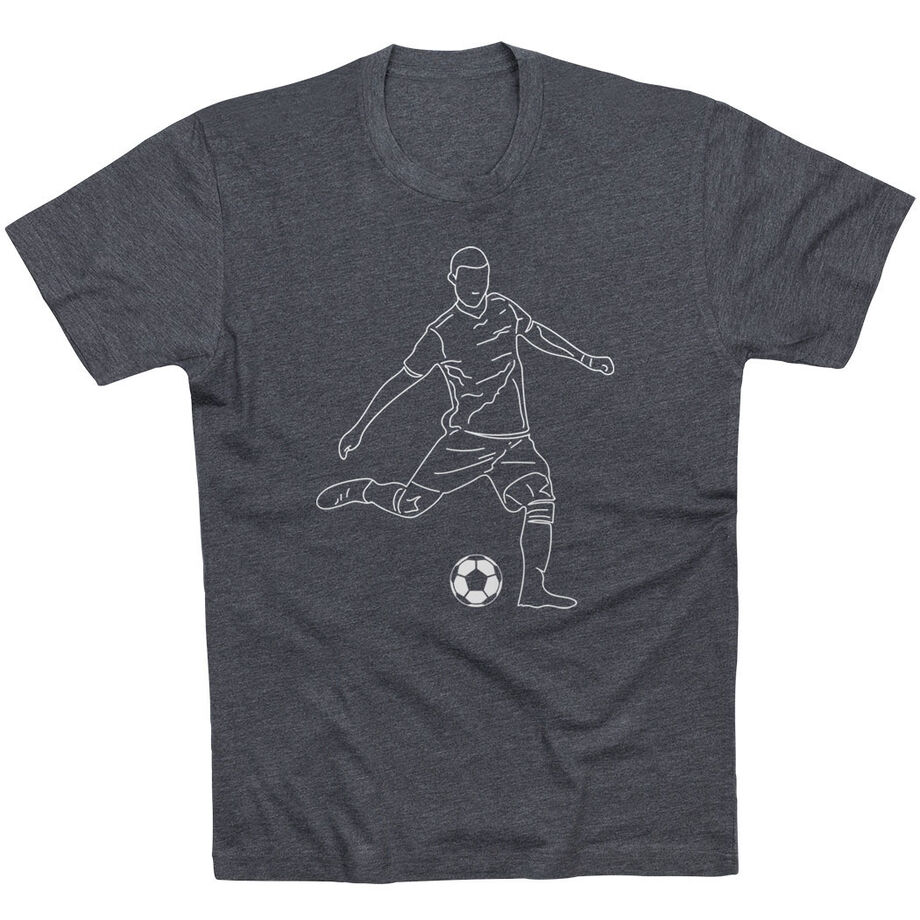 Soccer Short Sleeve T-Shirt - Soccer Guy Player Sketch