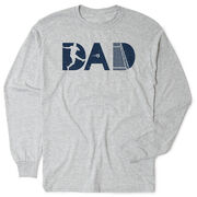 Soccer Tshirt Long Sleeve - Soccer Dad Silhouette [Adult Large/Gray] - SS