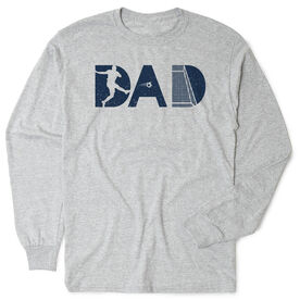 Soccer Tshirt Long Sleeve - Soccer Dad Silhouette [Adult Large/Gray] - SS