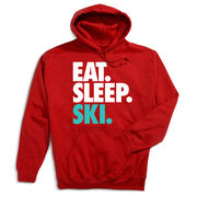 Skiing Hooded Sweatshirt - Eat Sleep Ski