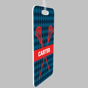 Guys Lacrosse Bag/Luggage Tag - Personalized Guys Crossed Sticks Pattern