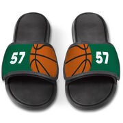 Basketball Repwell&reg; Slide Sandals - Ball and Number Reflected