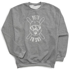 Skiing Crew Neck Sweatshirt - Yeti To Ski [Adult X-Large/Gray] - SS