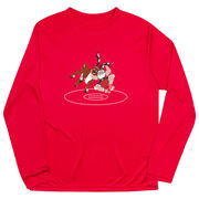 Wrestling Long Sleeve Performance Tee - Wrestling Reindeer