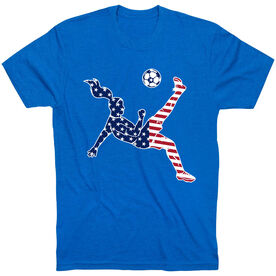 Soccer T-Shirt Short Sleeve - Girls Soccer Stars and Stripes Player