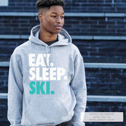 Skiing Hooded Sweatshirt - Eat Sleep Ski