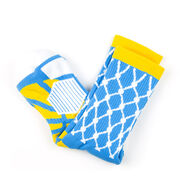 Basketball Woven Mid-Calf Socks - Hoop and Ball (Blue/Yellow)