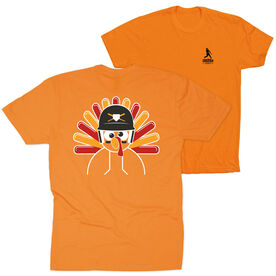 Baseball/Softball Short Sleeve T-Shirt - Goofy Turkey Player (Back Design)