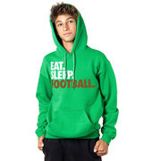 Football Hooded Sweatshirt - Eat. Sleep. Football.