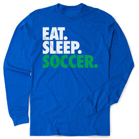 Soccer Tshirt Long Sleeve - Eat. Sleep. Soccer [Youth Medium/Royal] - SS