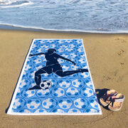 Soccer Premium Beach Towel - Girl Player