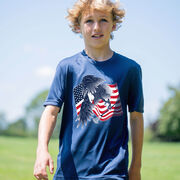 Guys Lacrosse Short Sleeve Performance Tee - Lacrosse Eagle