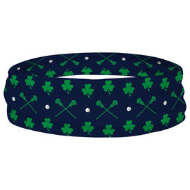 Guys Lacrosse Multifunctional Headwear - Crossed Sticks and Shamrocks Pattern RokBAND